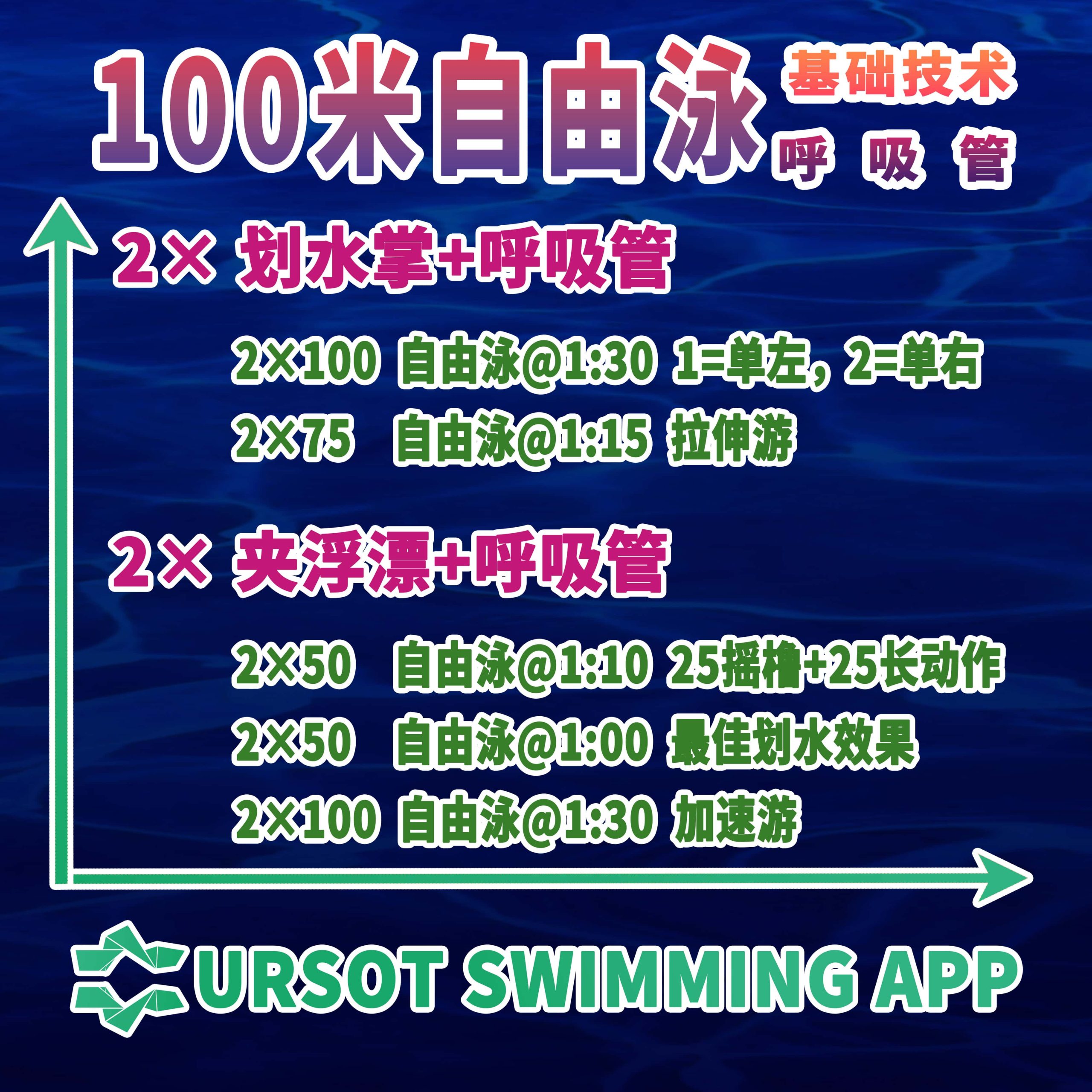 职业游泳教练专辑（5）——100米自由泳基础技术训练